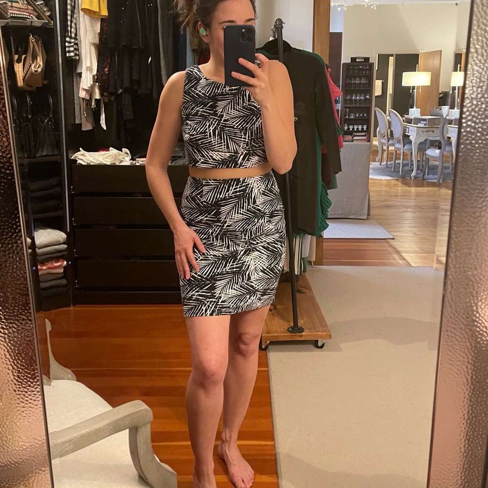 Two Piece Floral Patterned Dress